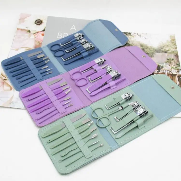 16 in 1 Nail kit Manicure Cutters Nail Clipper Set Household Stainless ...